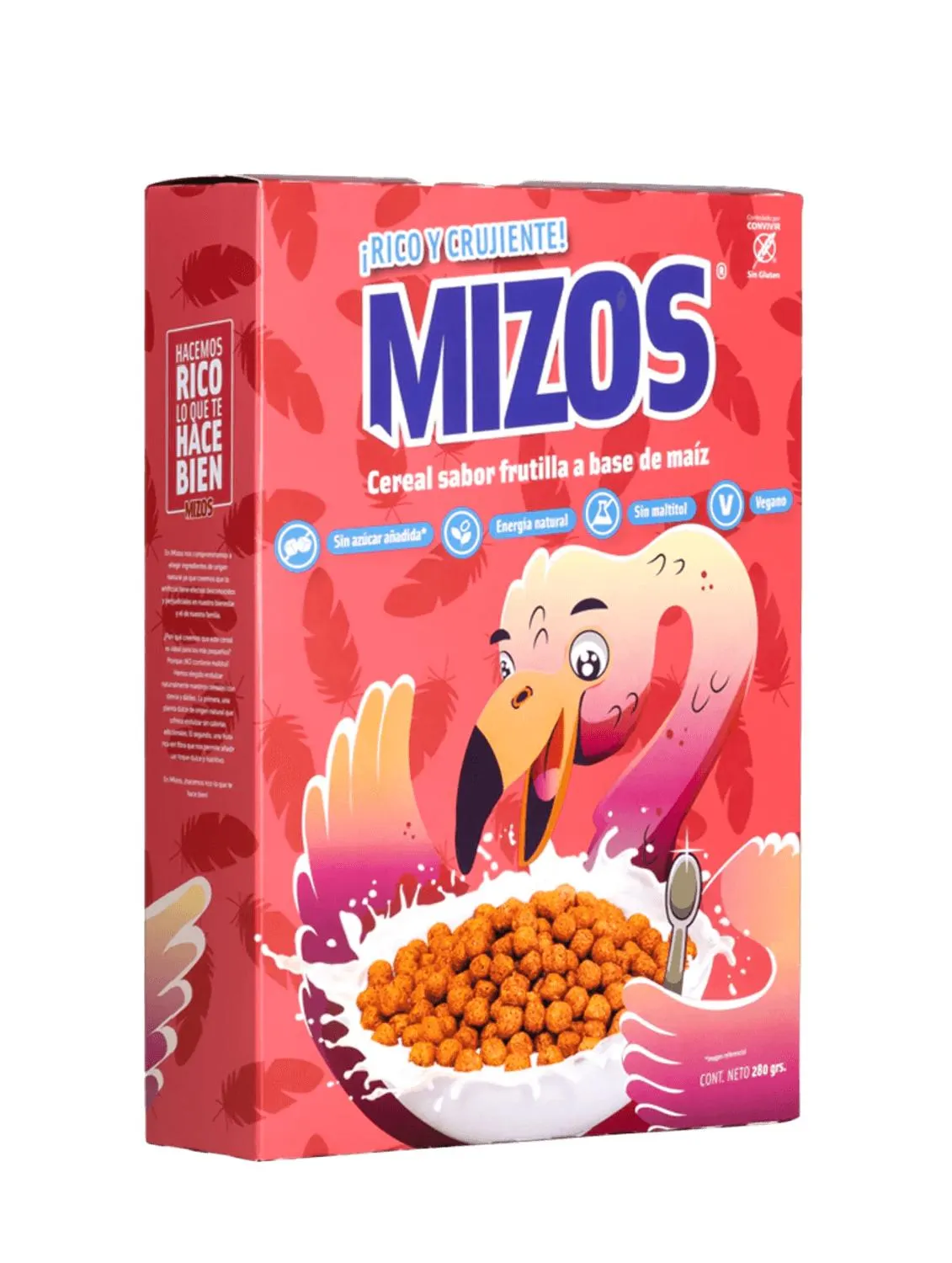 Cereal De Frutilla Sin Azúcar Mizos, 280grs.