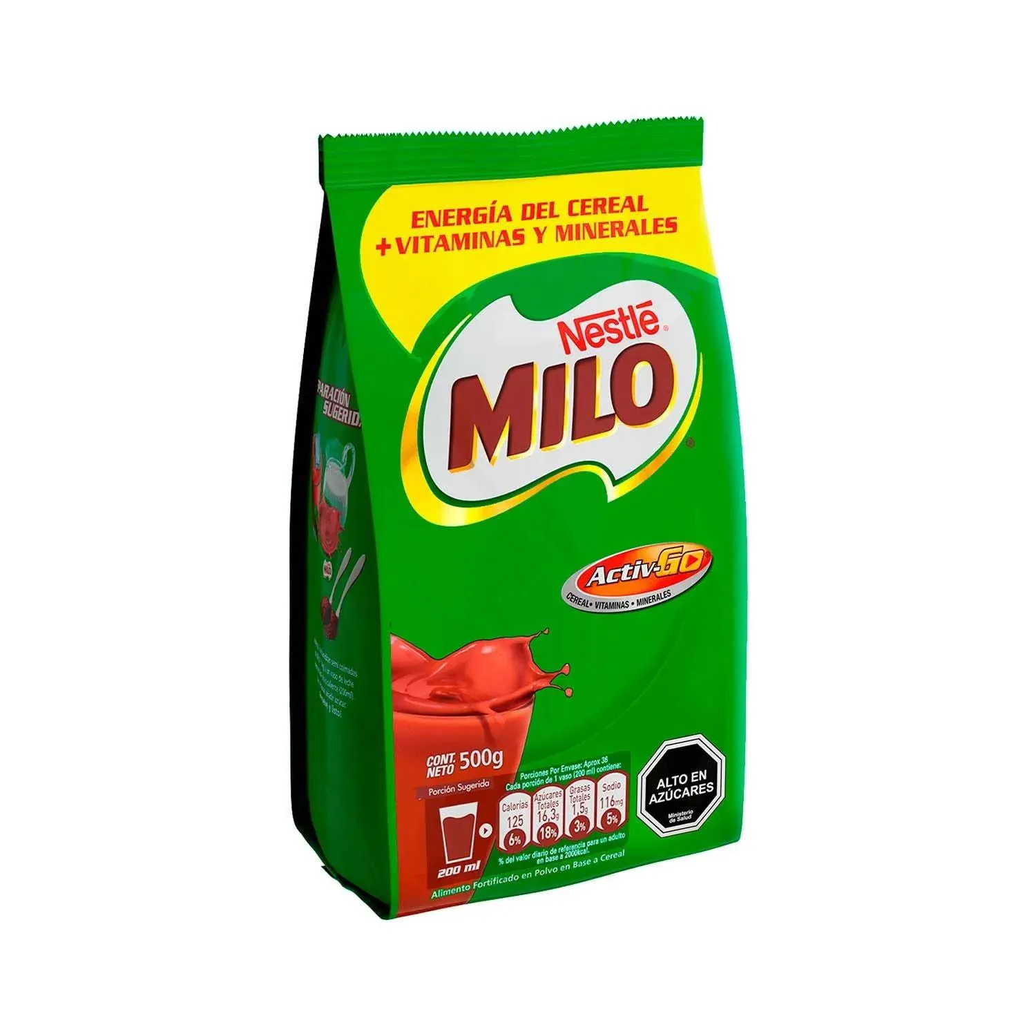 Saborizante Milo en Polvo Fortificado Sabor Chocolate Activ-go, 500gr.