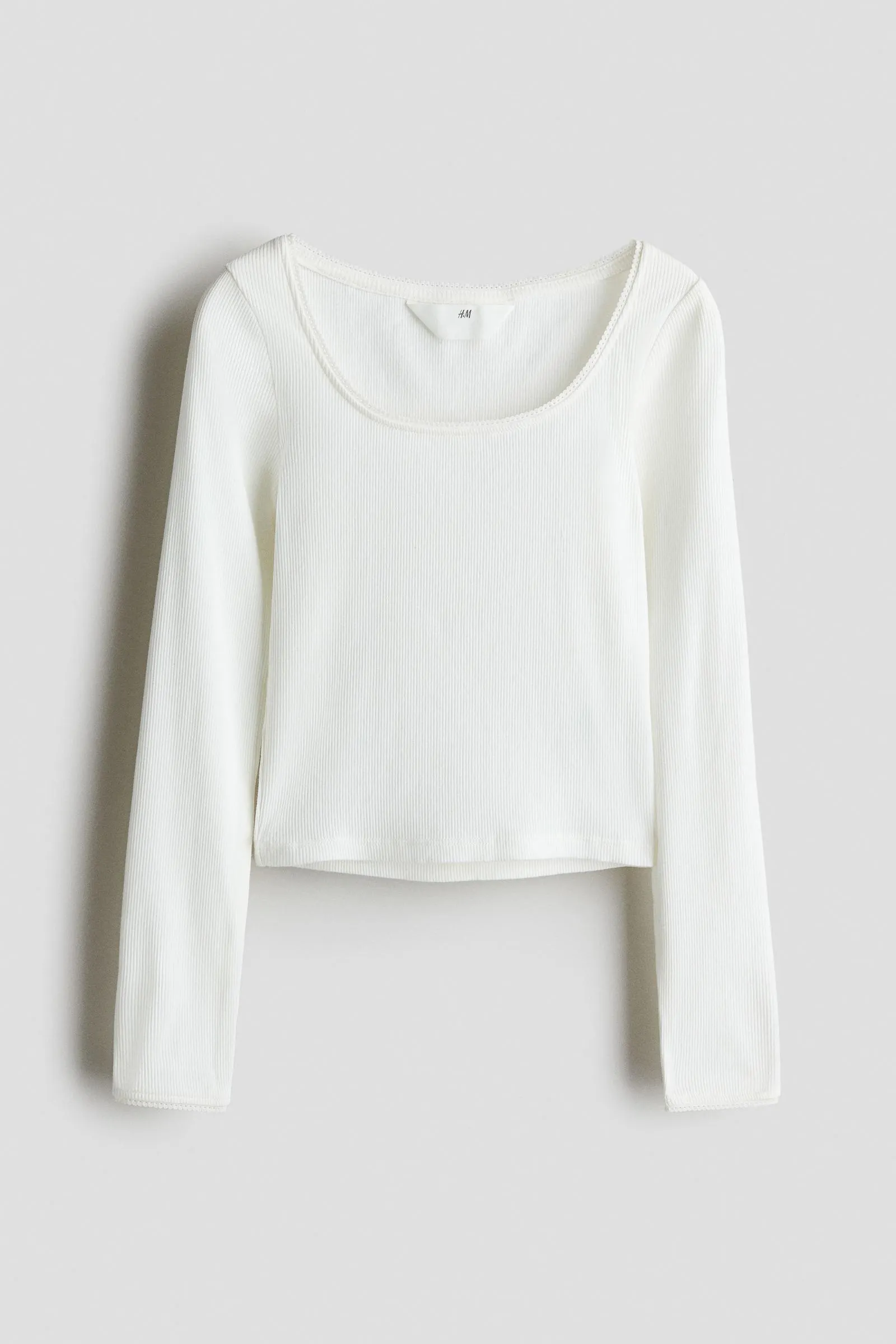 Camiseta de algodón con ribete de picot