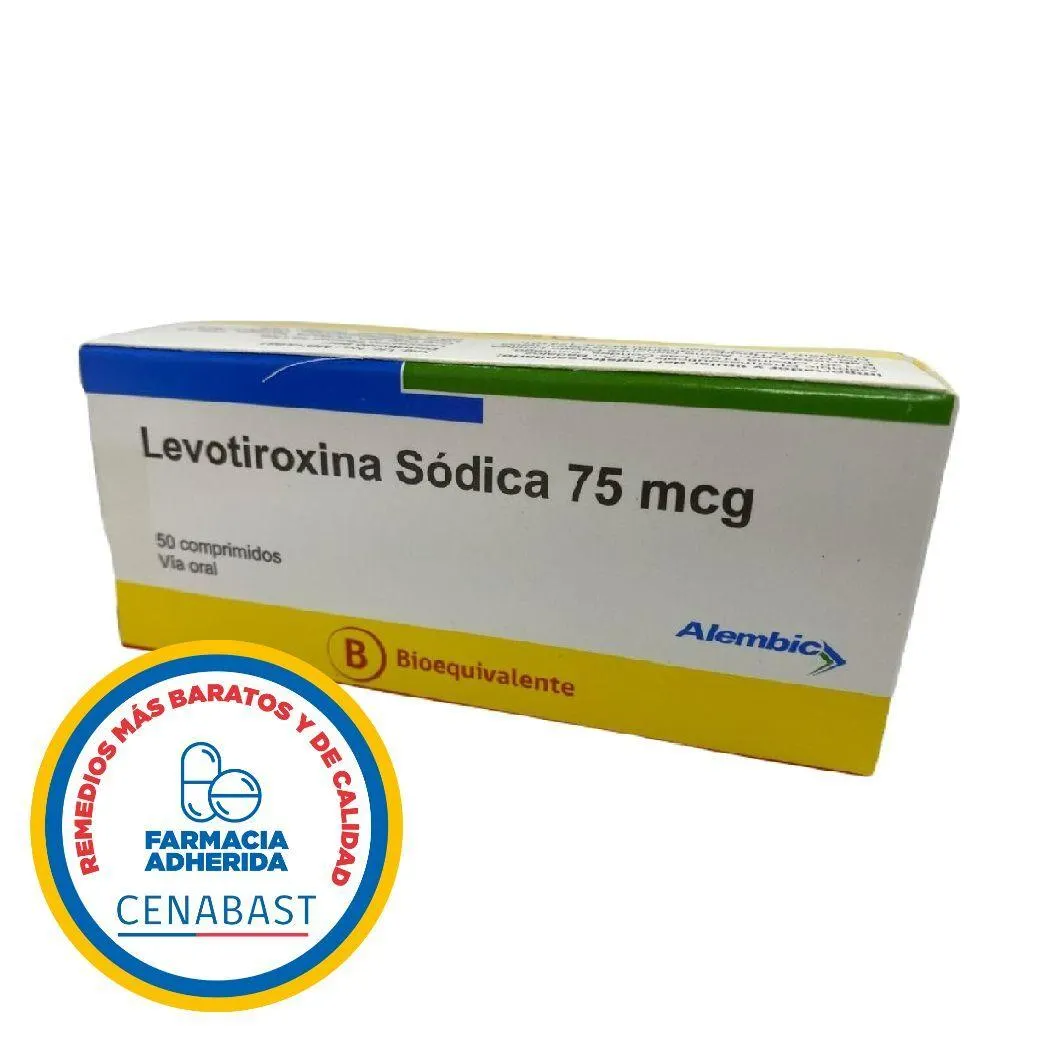 Levotiroxina (B) 75mcg 50 Comprimidos - Cenabast