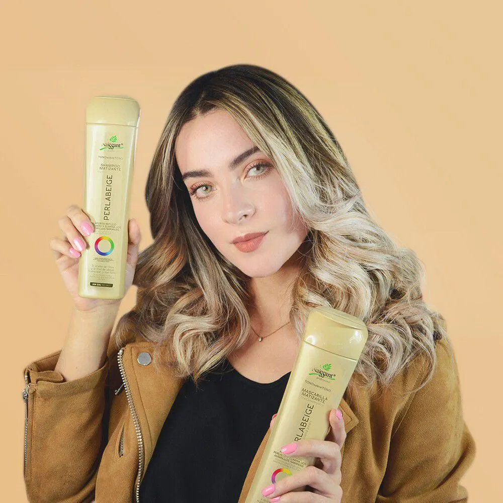 Mascarilla Matizante Capilar Perla Beige Tono Sobre Tono sin Sal 300mL