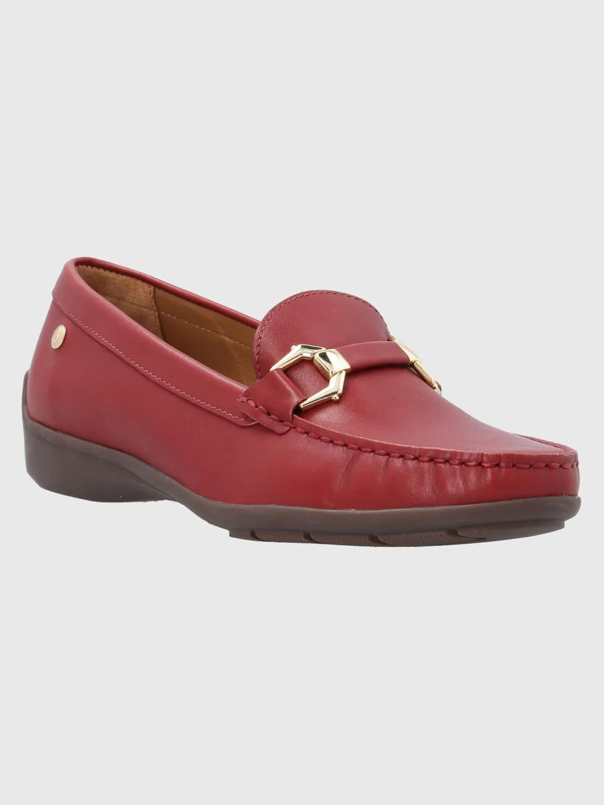 Mocasin Cuero Mujer Natalia Rojo Hush Puppies