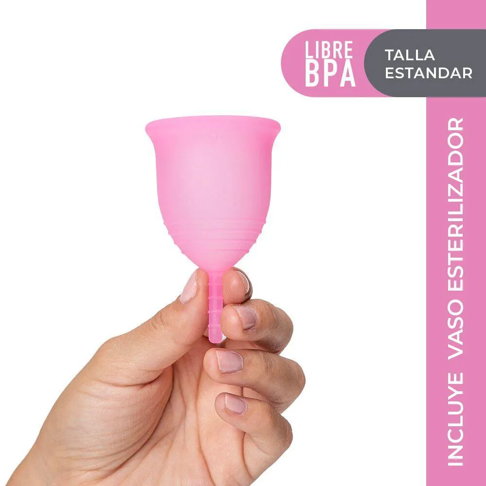 Copa Menstrual Reutilizable Talla Estándar + vaso esterilizador