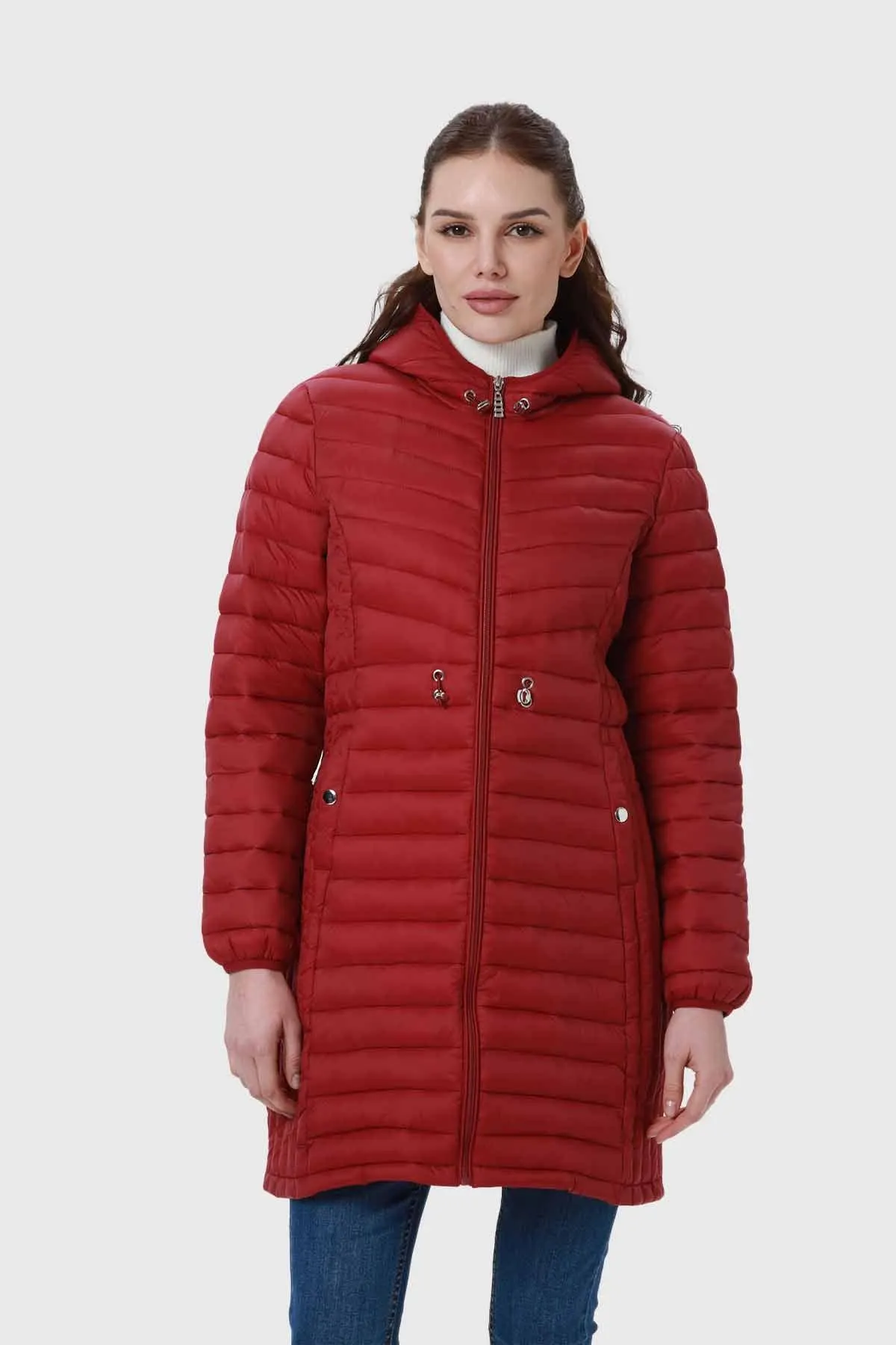 Parka Mujer Modelo Largo Rojo