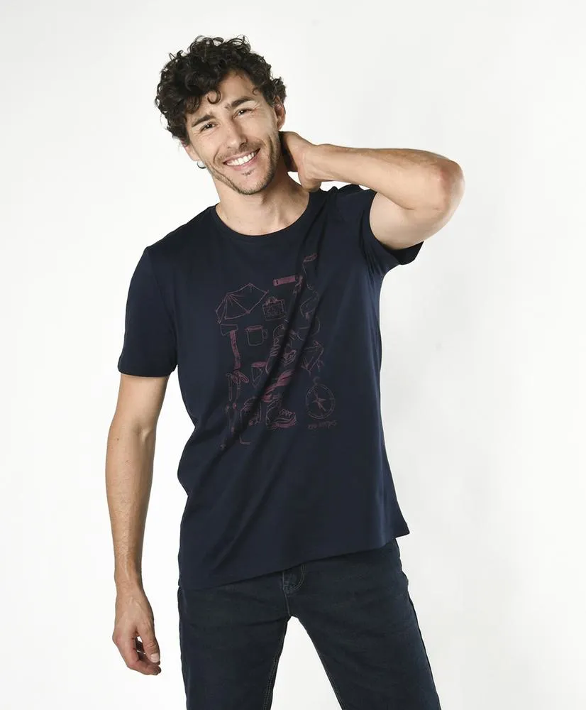 Polera hombre estampado outdoor