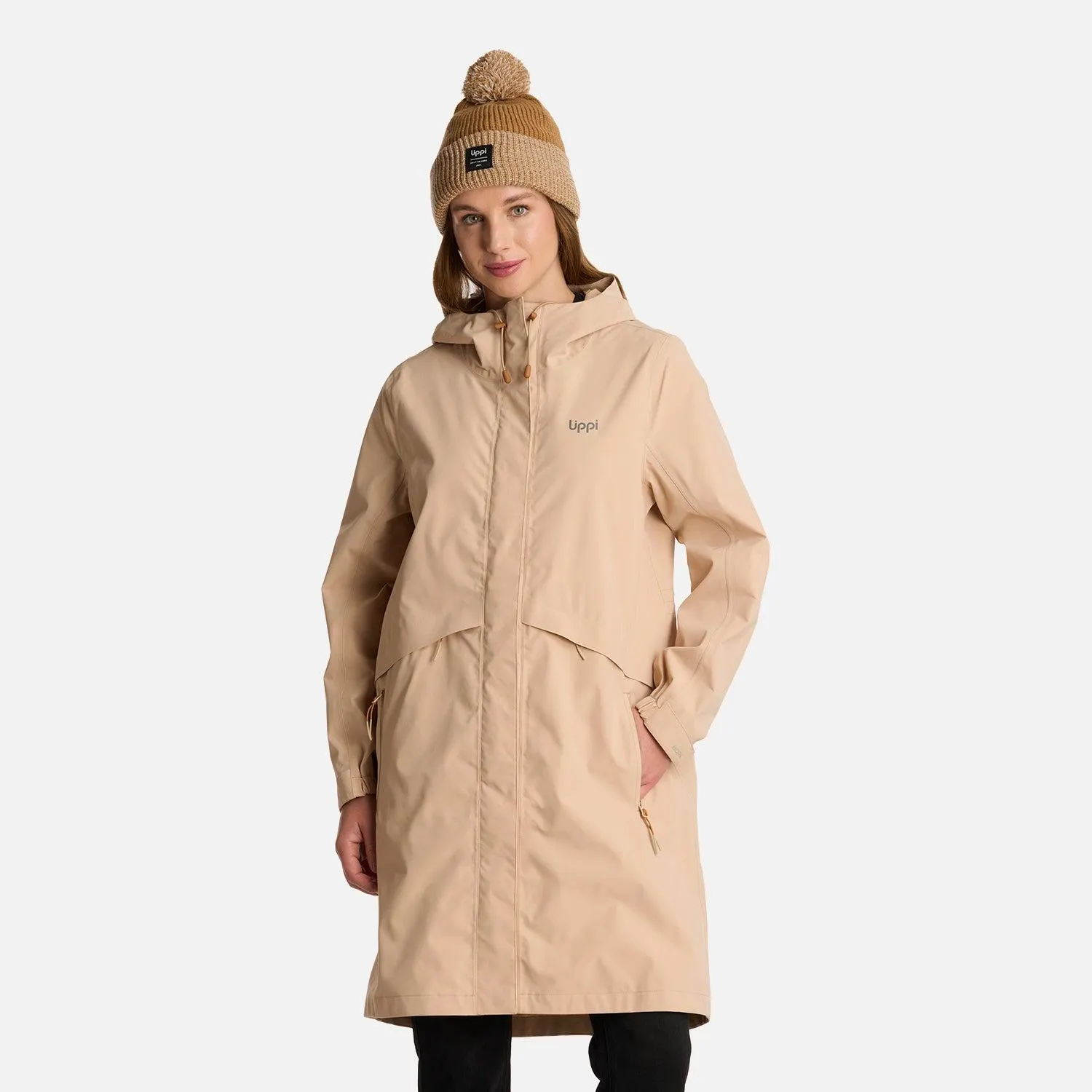 Chaqueta Mujer Mountains Live B-dry Long Jacket Caqui Lippi