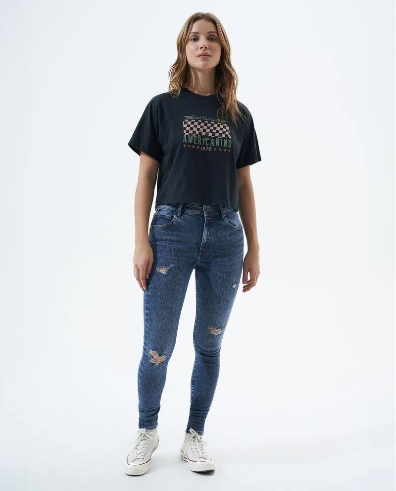 Jean Jegging fit cinco bolsillos para mujer