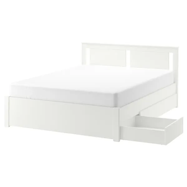 Cama estructural con 2 cajones, blanco,