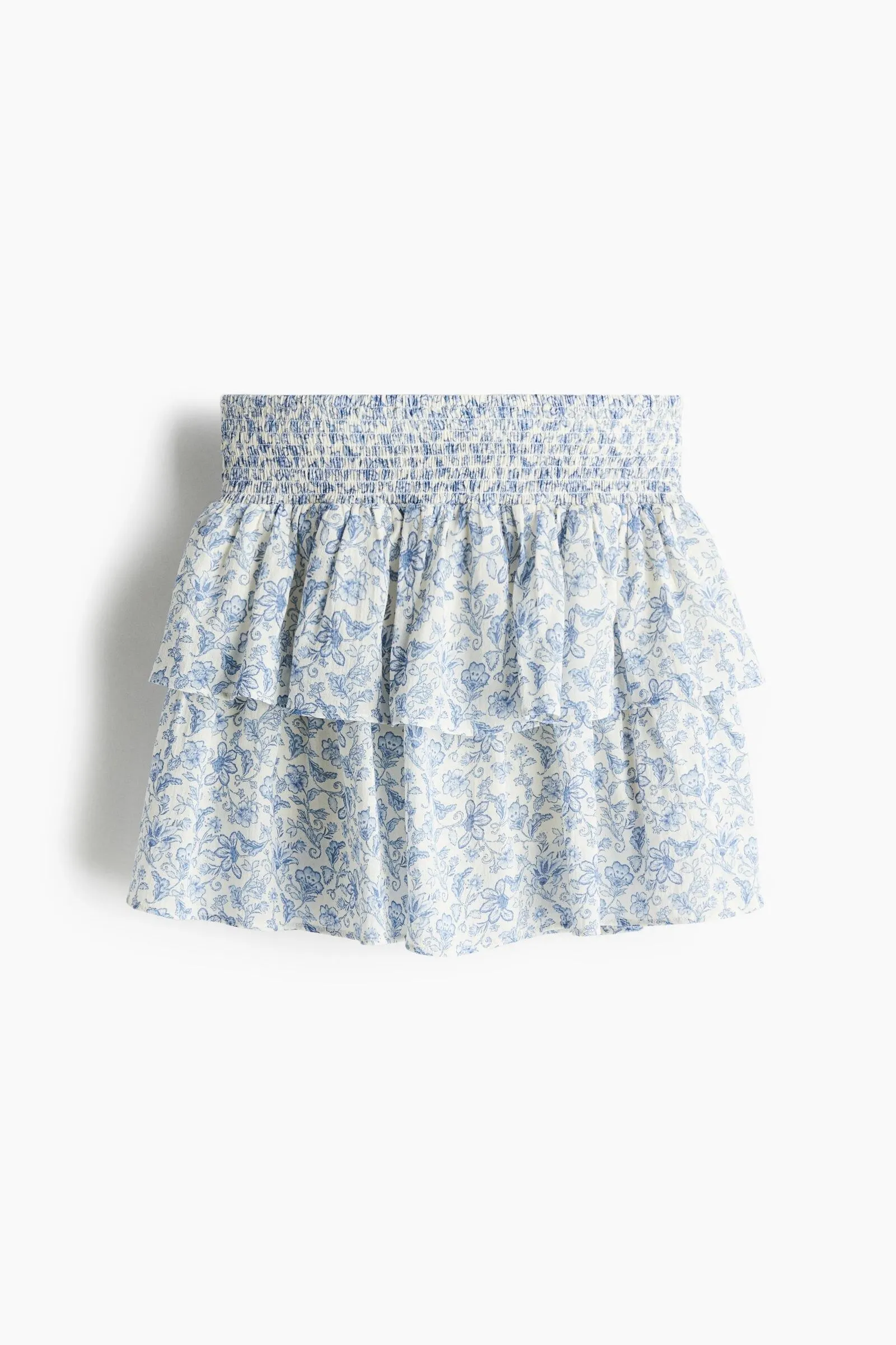 Falda pantalón de algodón con diseño escalonado