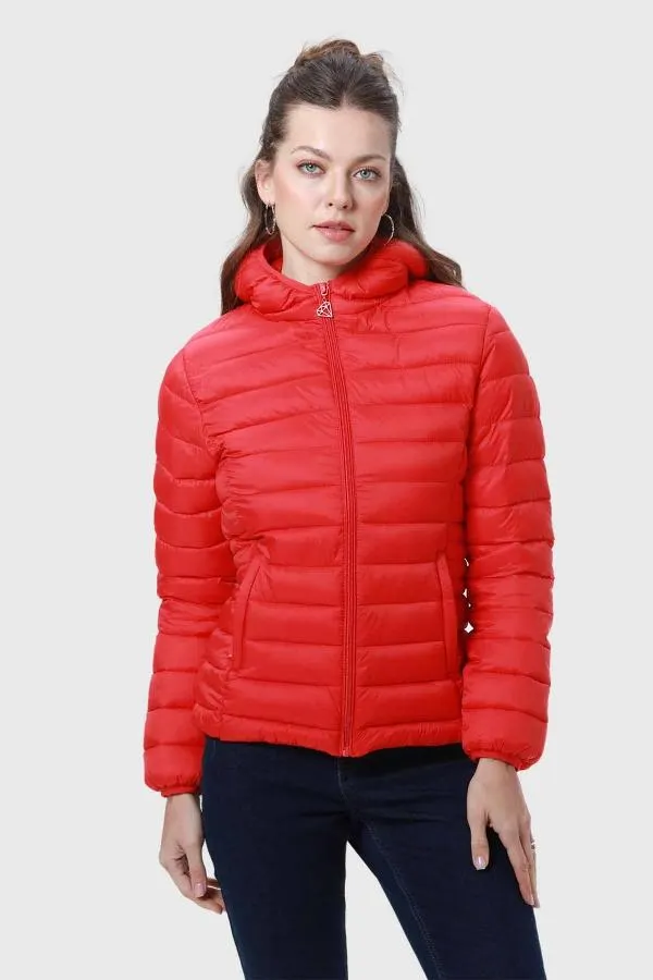Parka mujer corta plummy rojo