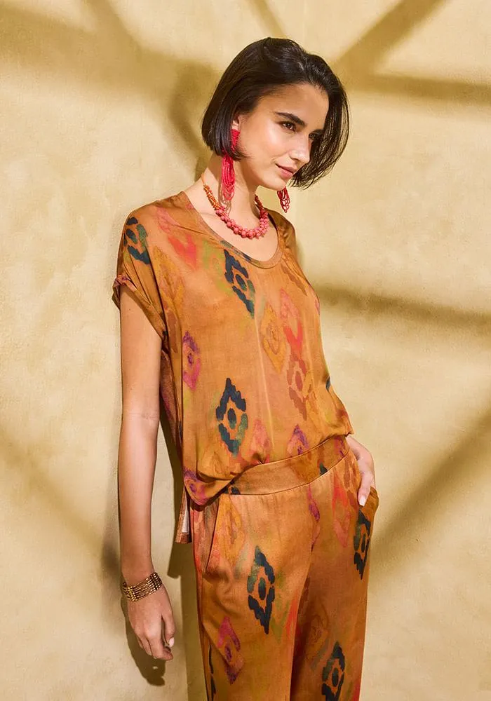 Polera Manga Caída, Estampado y Liso