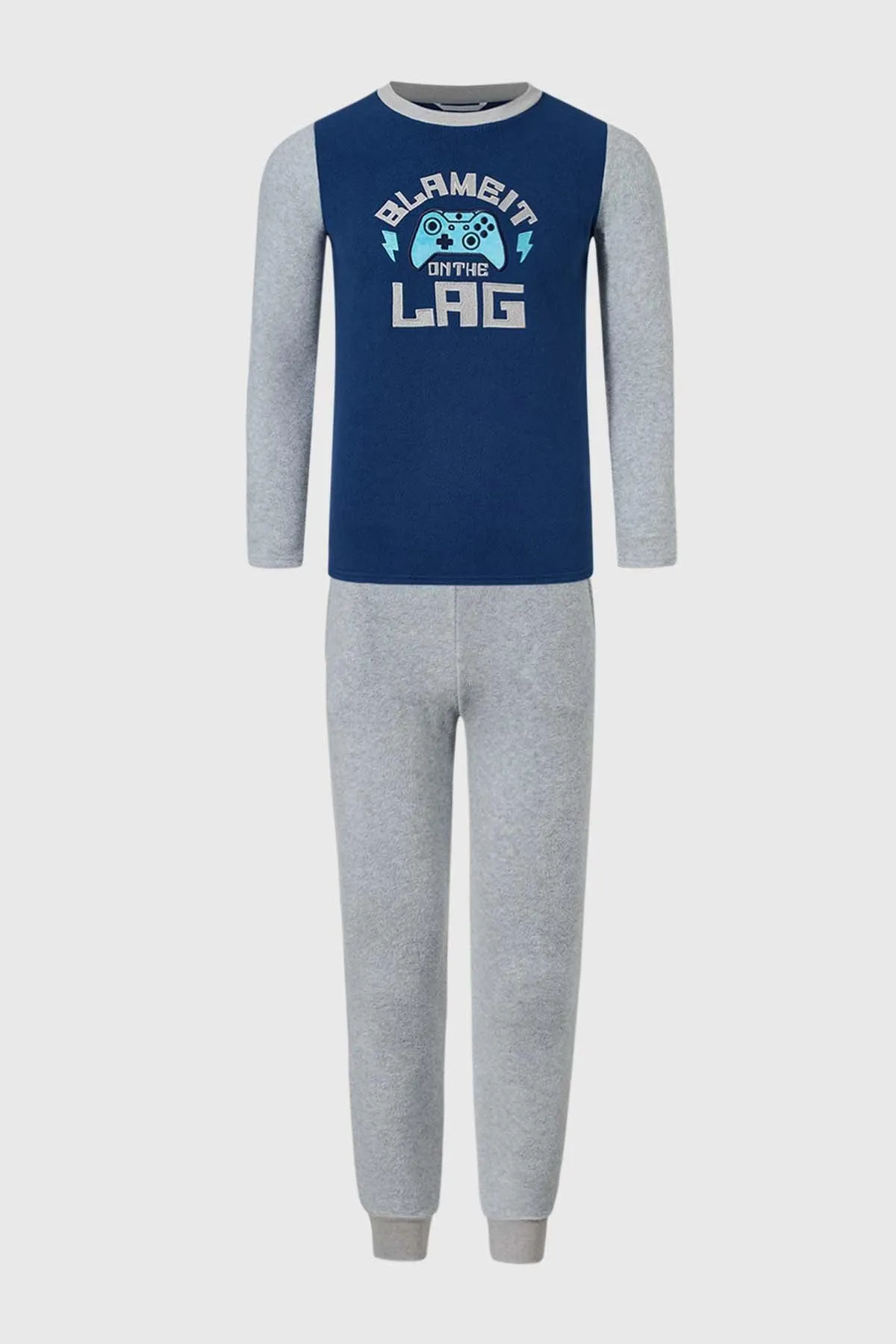 Pijama Niño Polar Print Gris