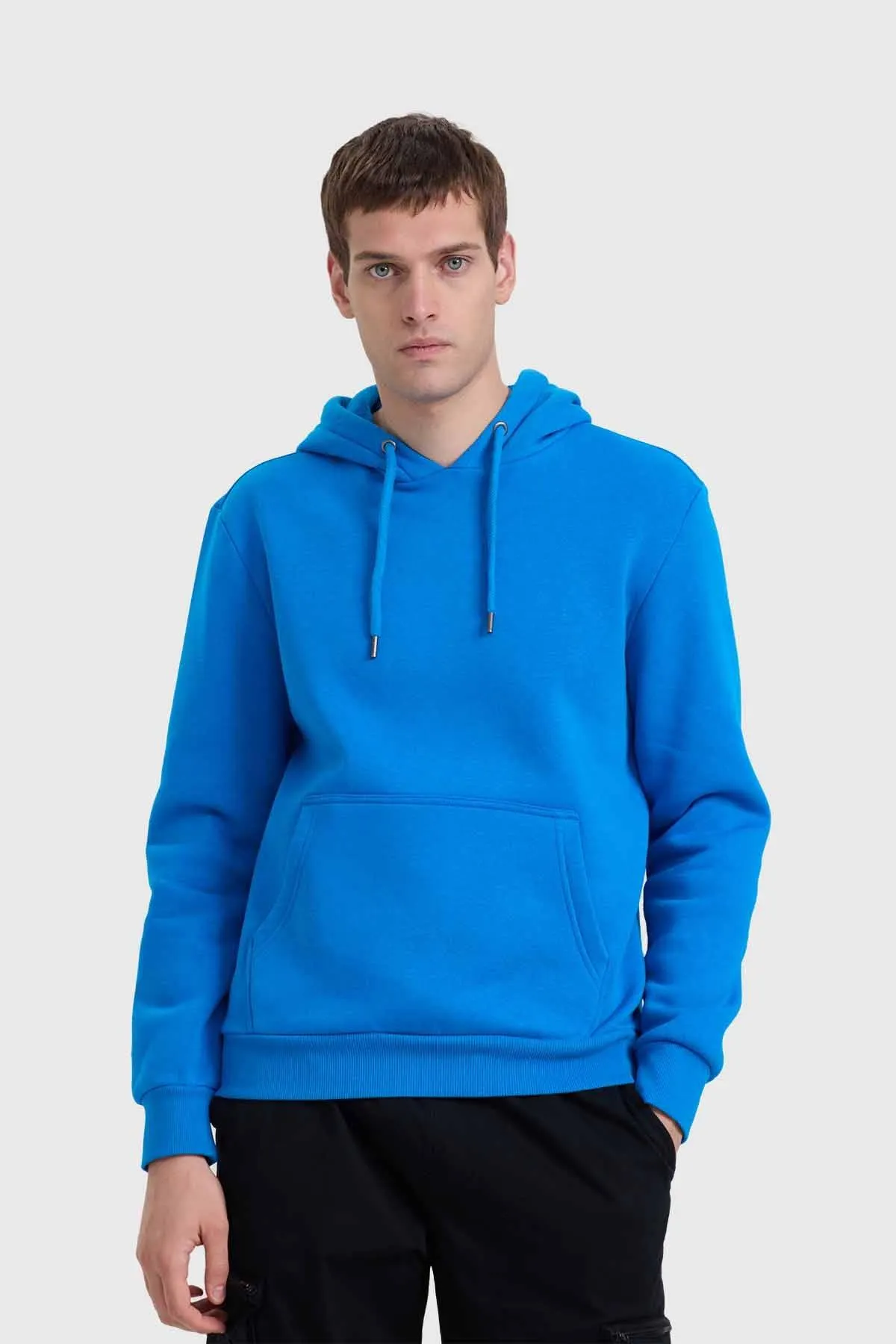 Polerón Hombre Hoodie Básico Azul