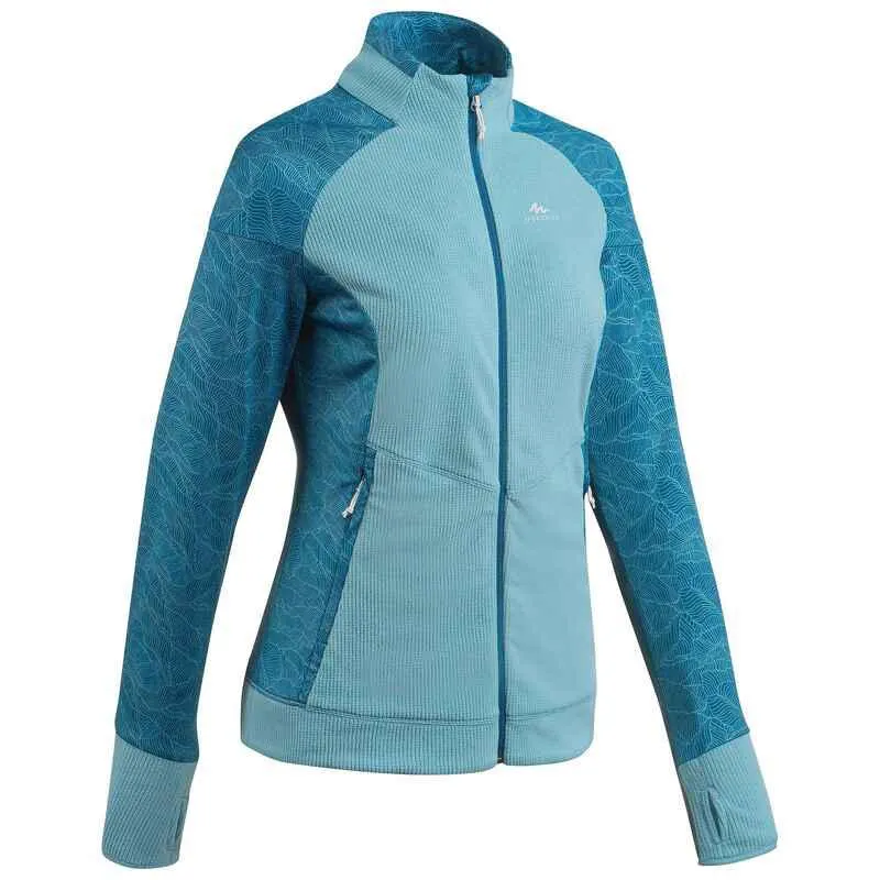 CHAQUETA DE POLAR SENDERISMO MUJER MH520 AZUL