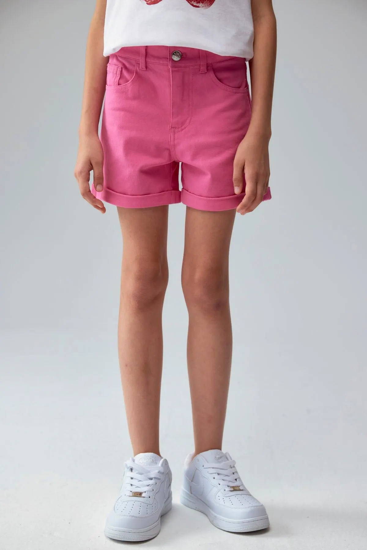 Short Niña Gabardina Básico Fucsia