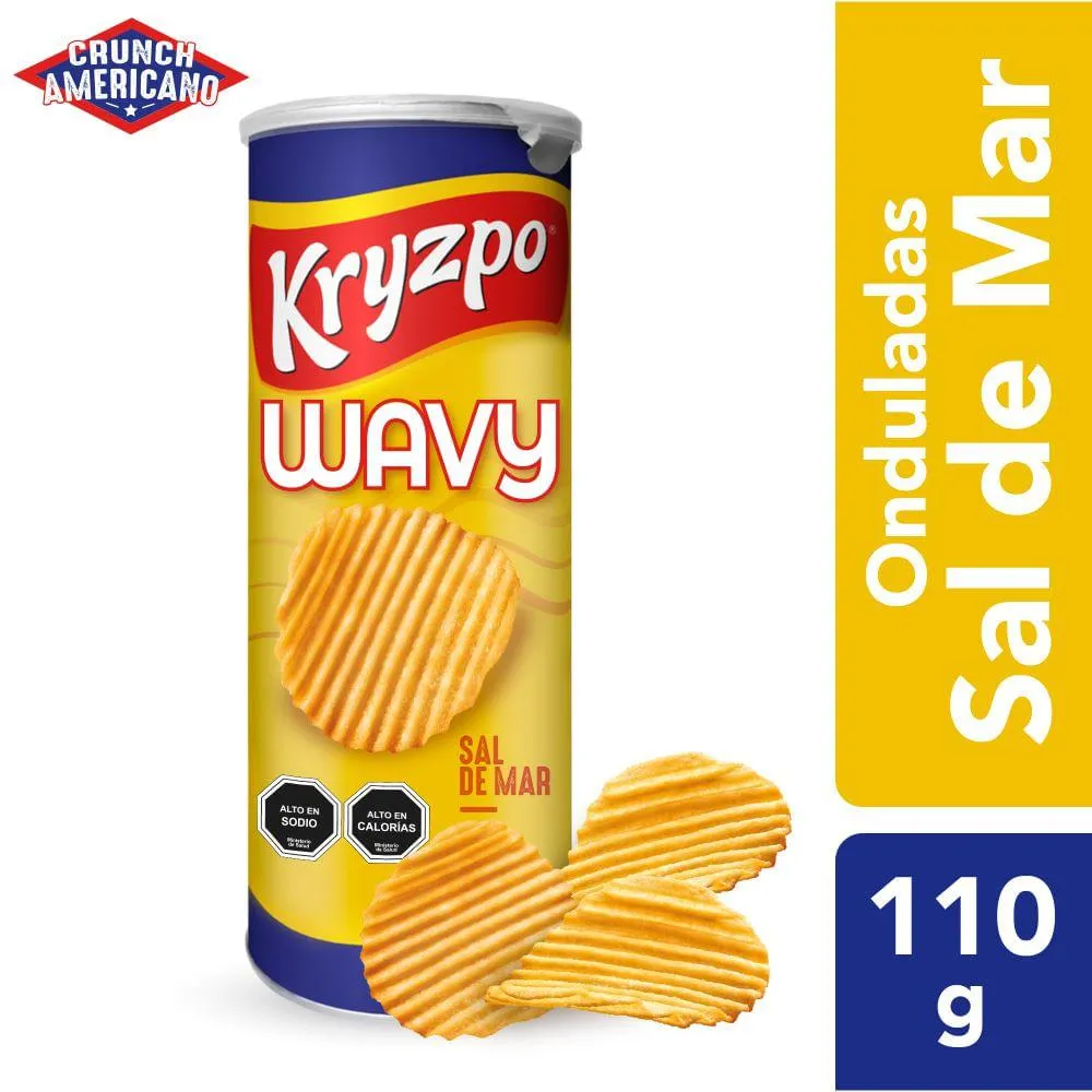 Papas fritas wavy sal de mar