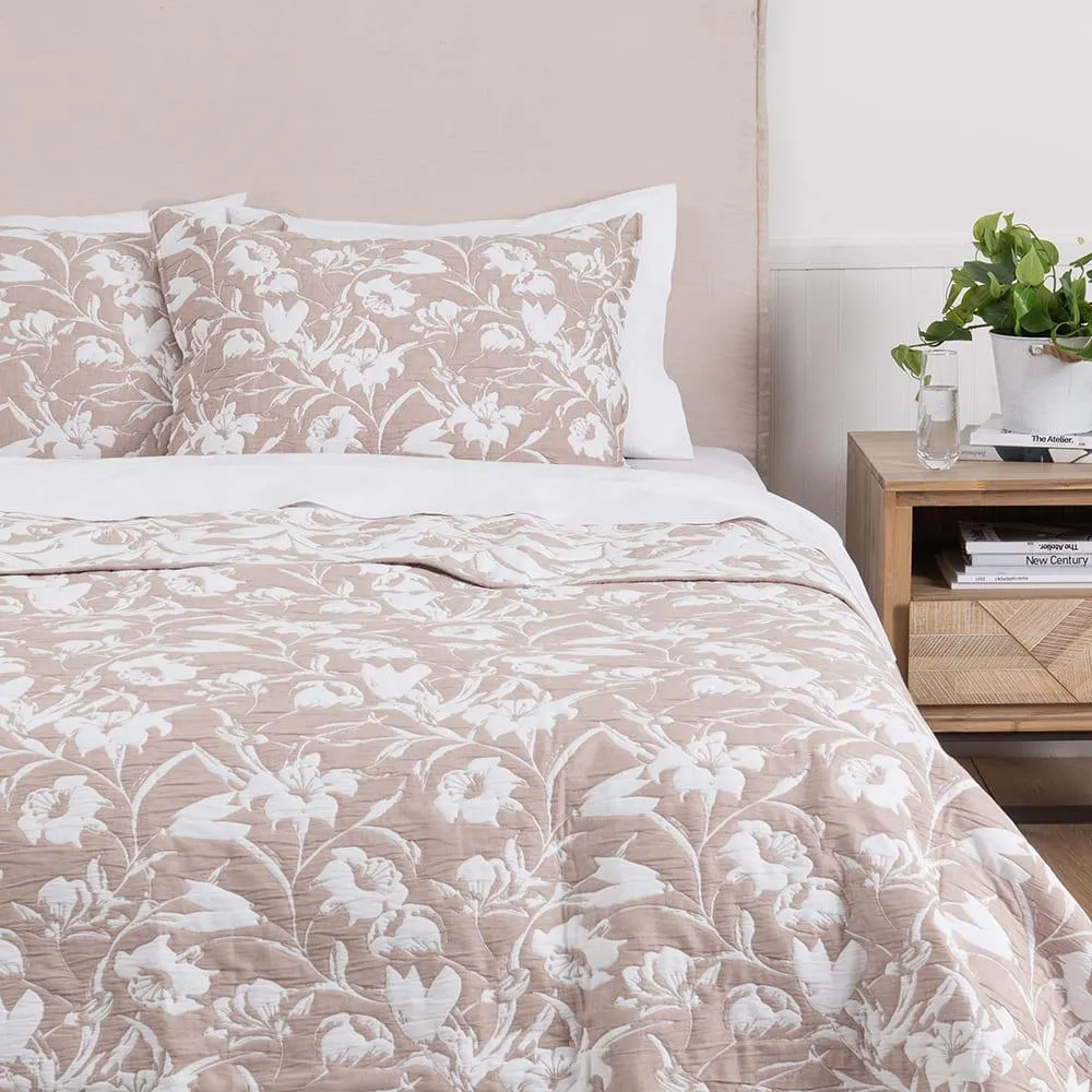 Cubrecama Quilt Jacquard Alicia King Malva