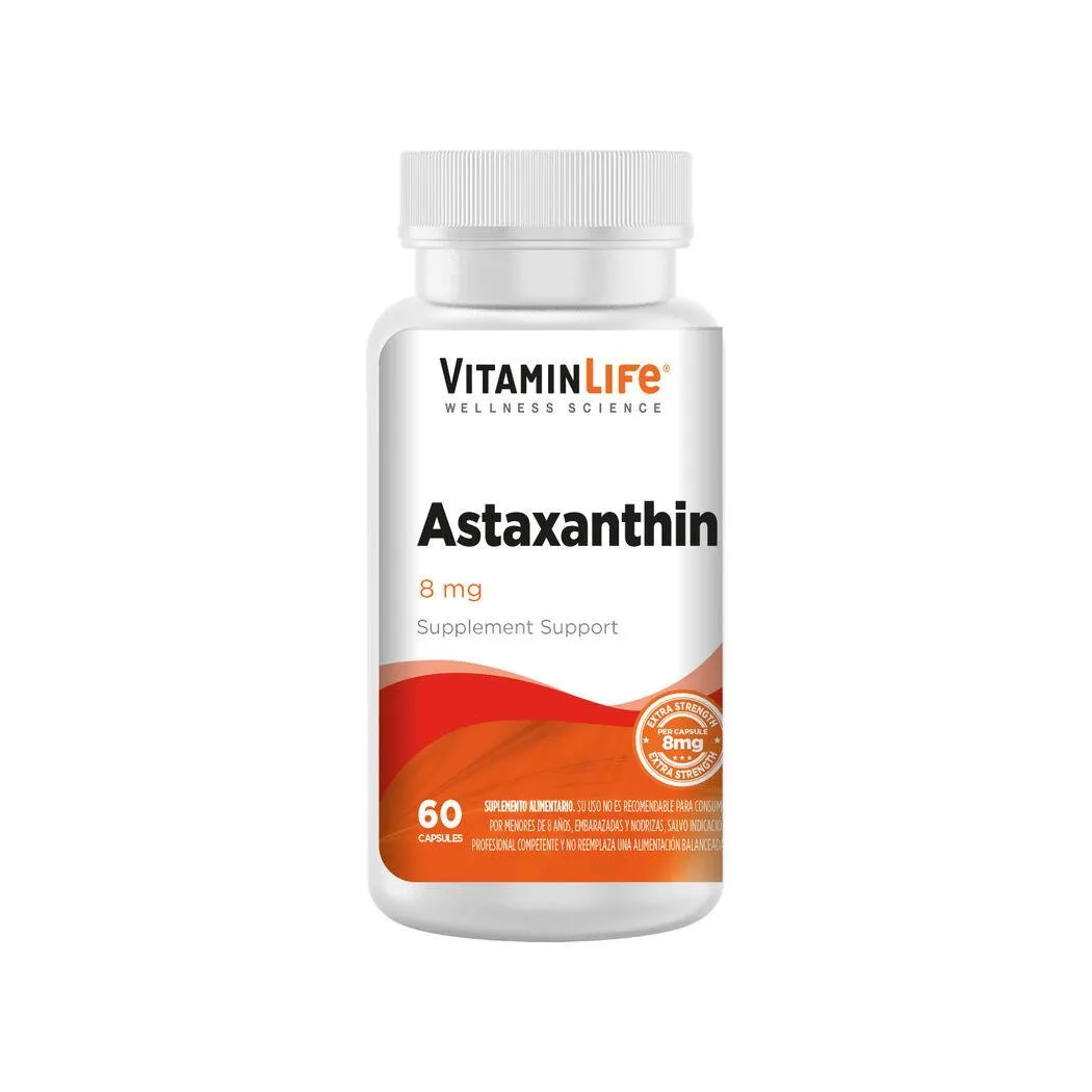 Suplemento Alimentario Astaxanthin VitaminLife 8mg 60 Cápsulas