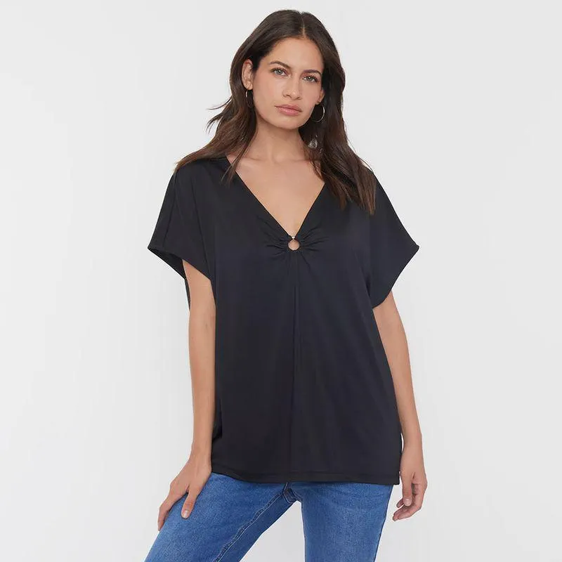 Polera Mujer Argolla Poliéster Reciclado Negro