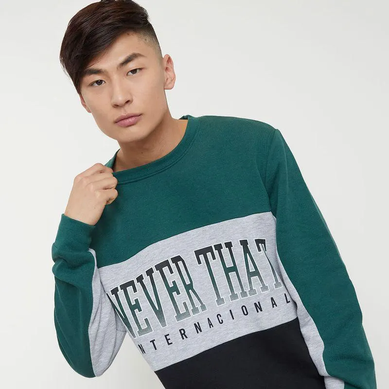 Polerón Hombre Bloques R-Neck Petrol