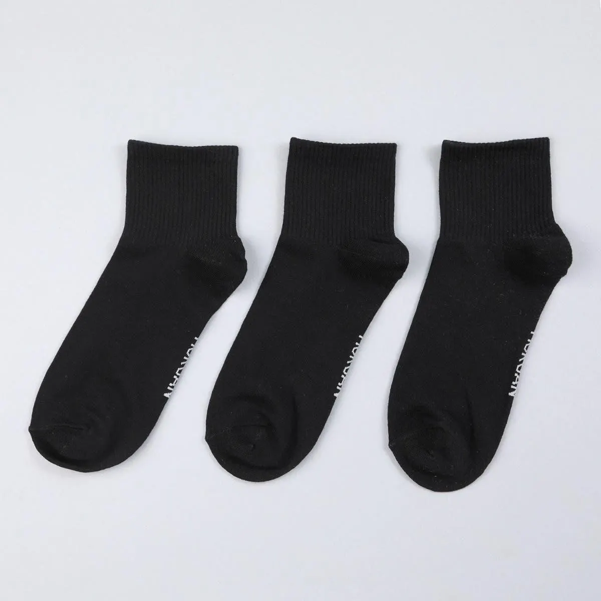 Pack 3X Calcetín Corto Hombre Acanalado 50721 Negro