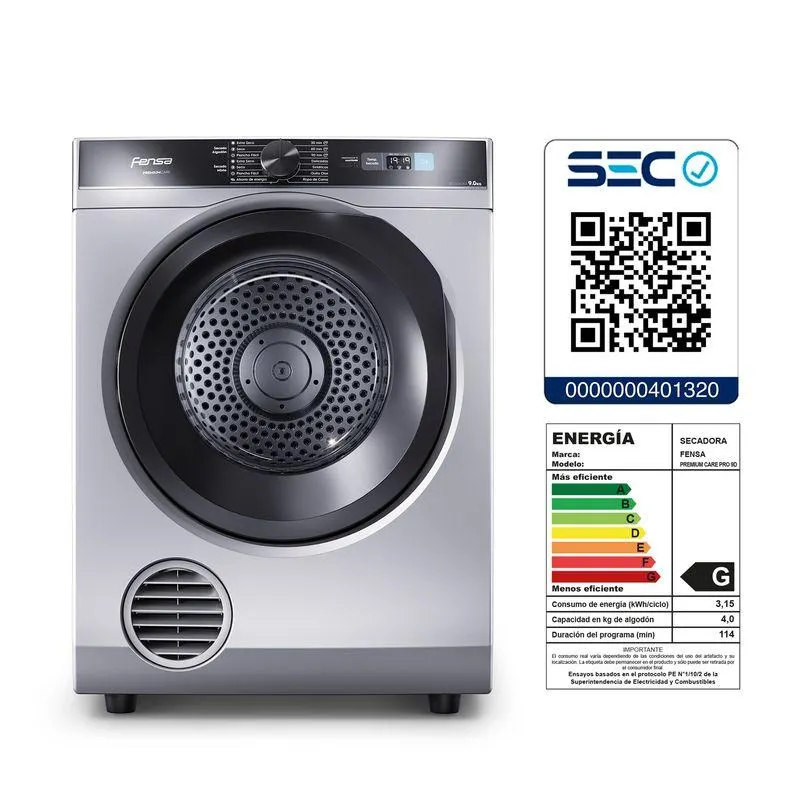 Secadora Premium Care 9D Silver 9 Kilos