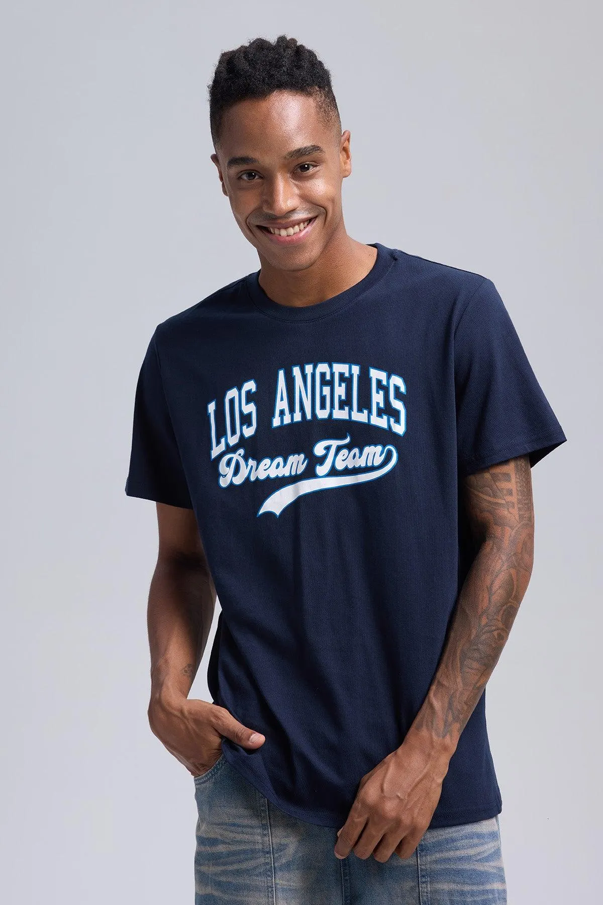 Polera Hombre Print Posicional Azul