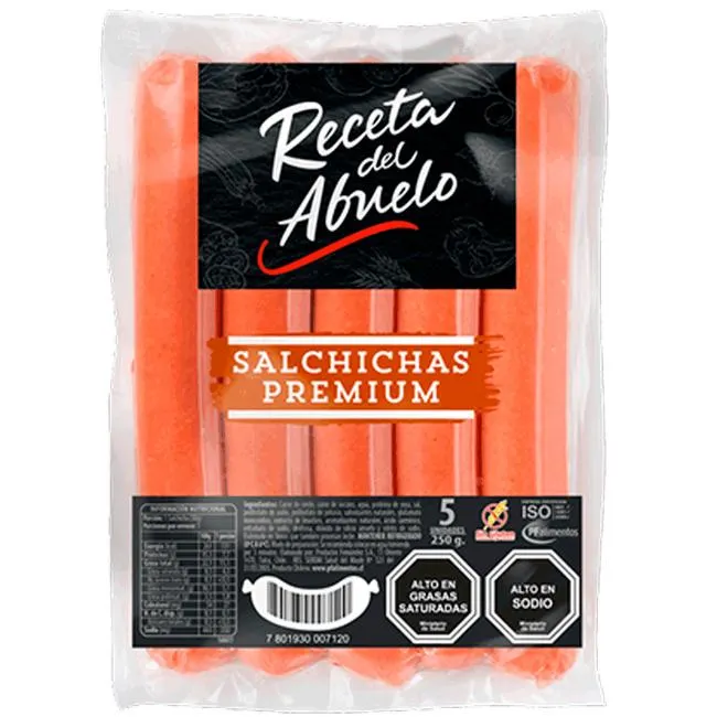 Salchichas Receta del Abuelo Premium 250 g 5 un.