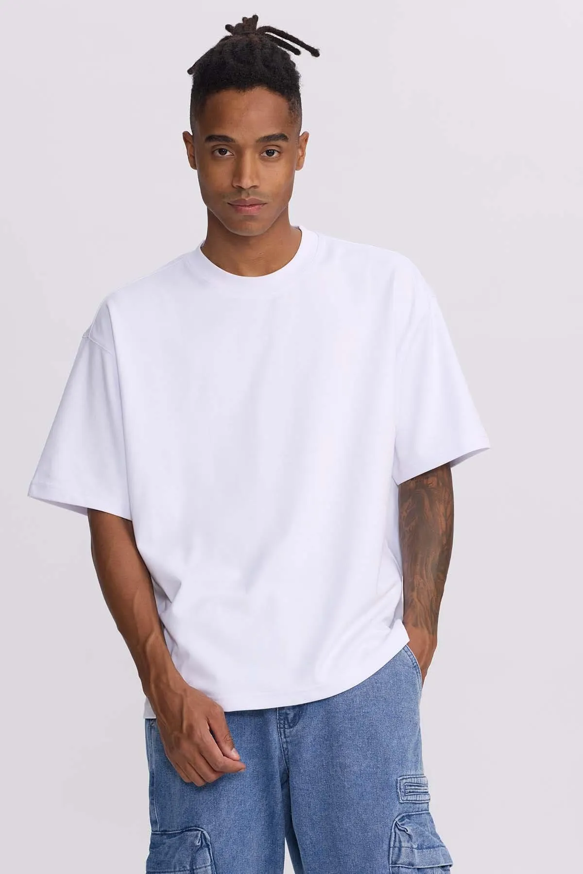 Polera Hombre Loose Fit Blanco