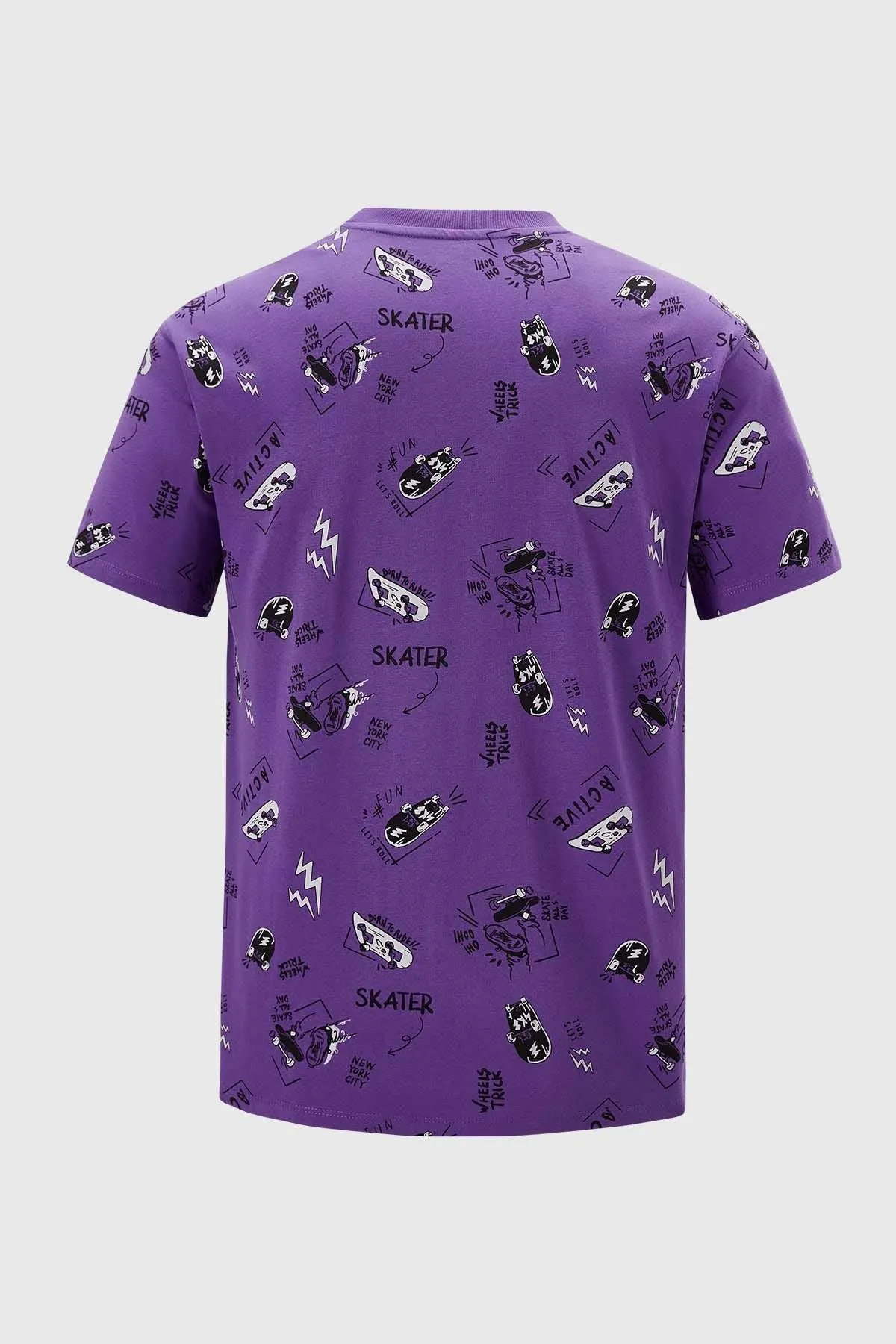 Polera Niño Print Oversize Morado