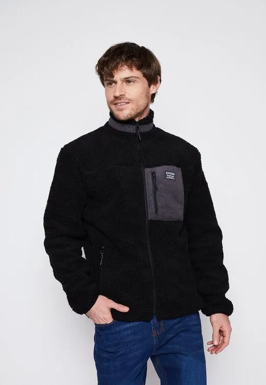 Chaqueta Hombre Negro Peludo Cotele Family Shop