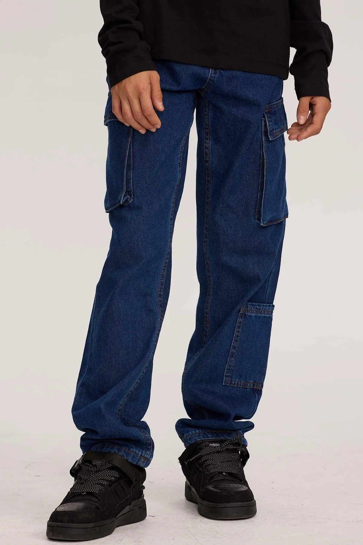 Jeans Niño Cargo Azul