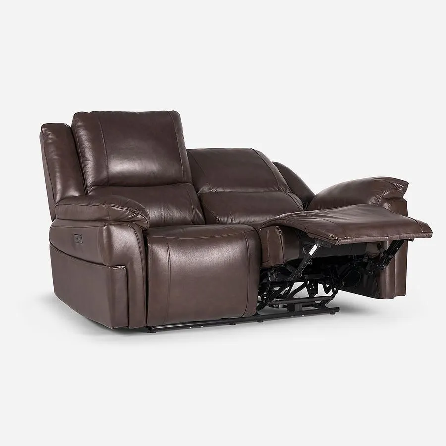 Sofá Reclinable Jeff Cuero Eléctrico