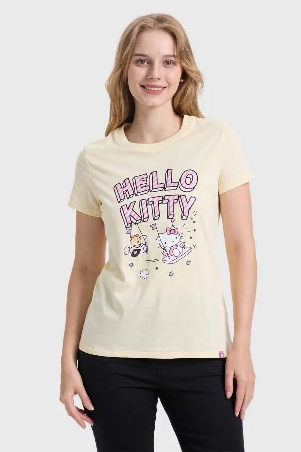 Polera mujer hello kitty beige