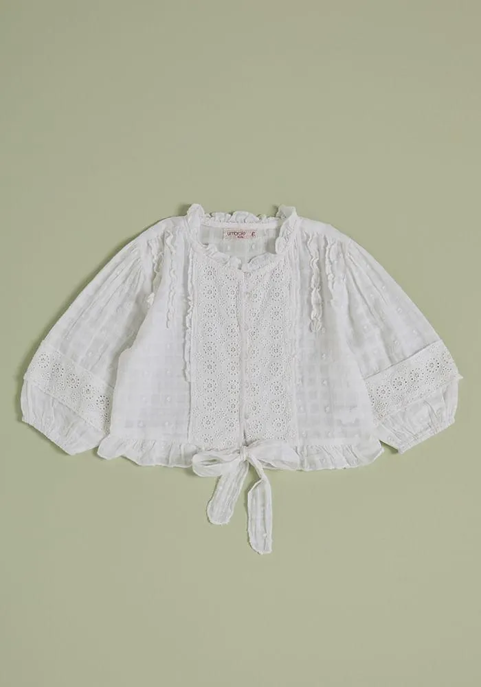 Polera textura con aplicación panal