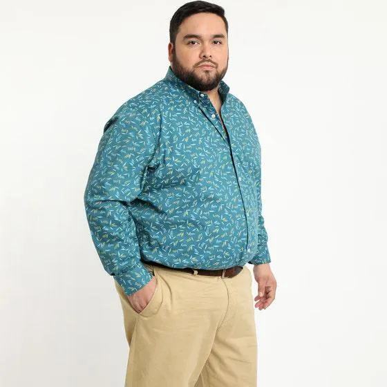 Camisa Sport Estampada Manga Larga Spandex