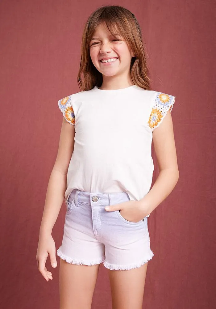 Short Tie Dye Con Basta Deshilachada
