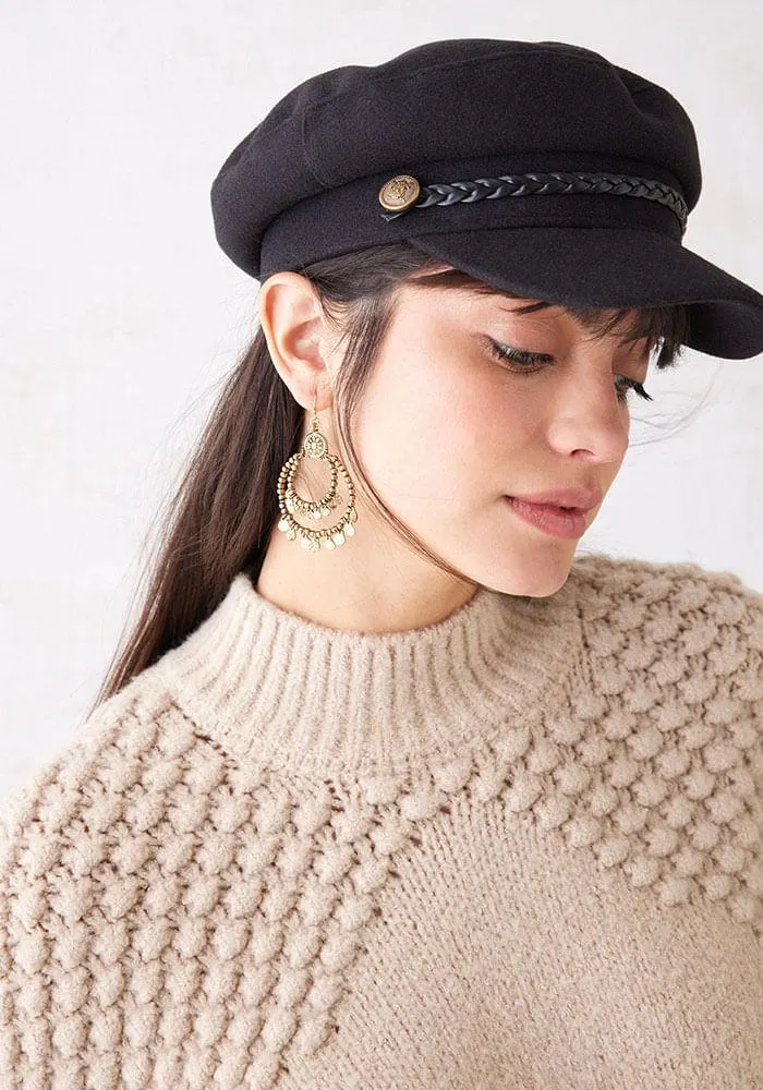 Sombrero Gorro Invierno Tela U Negro