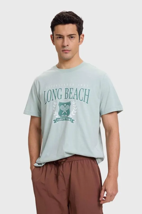 Polera hombre sports basket verde claro