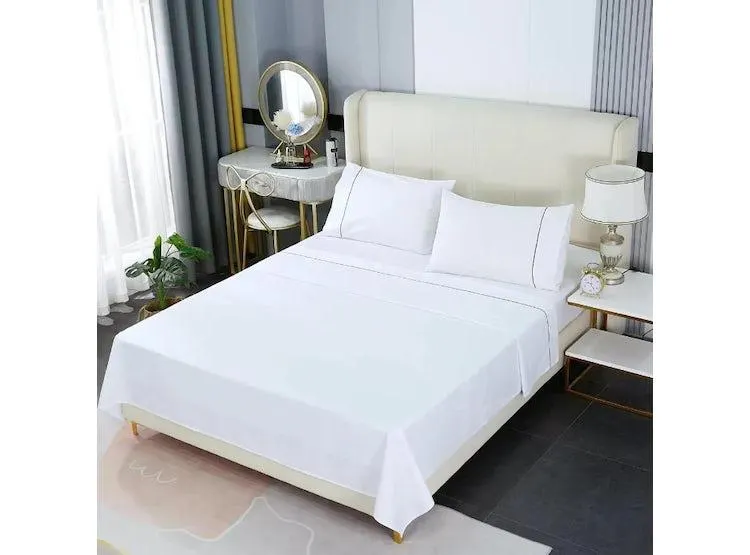 SABANA 100 ALGODON COLOR BLANCO 2P