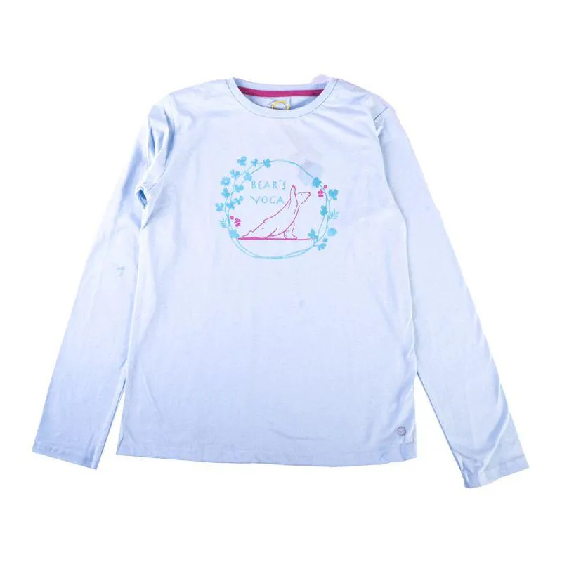 Polera Manga Larga Niña Celeste