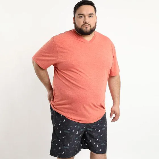 Polera Jersey Melange Cuello V