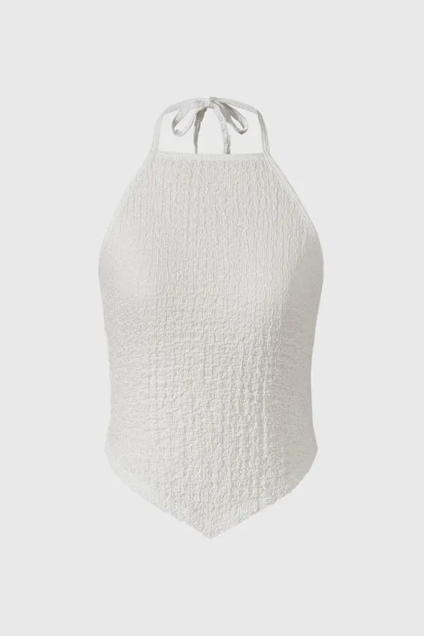 Blusa niÑa top panal tiras blanco