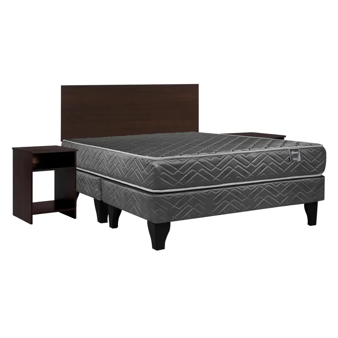 Cama Europea Génesis 2 Plazas Base Dividida + Set Cádiz