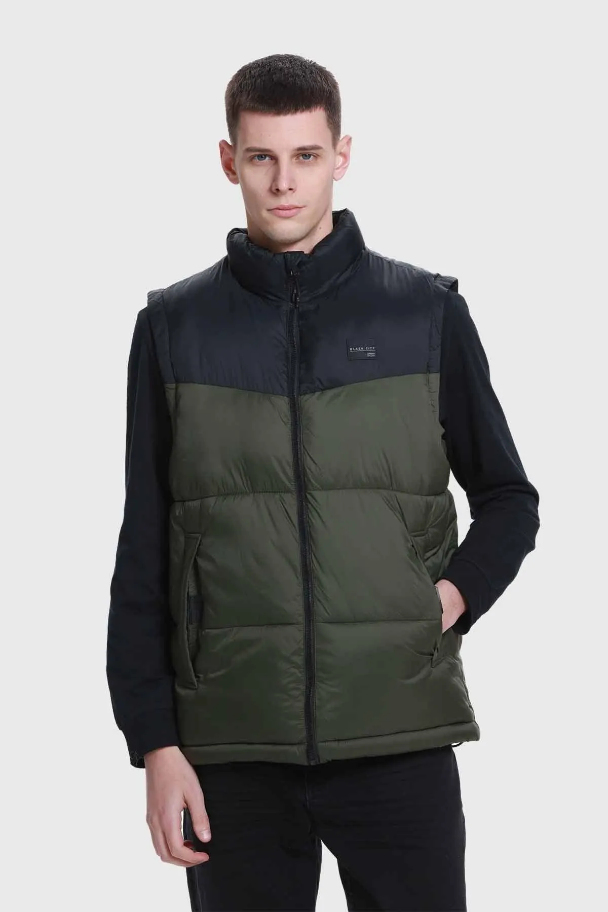Parka Hombre Bicolor Puffa Verde
