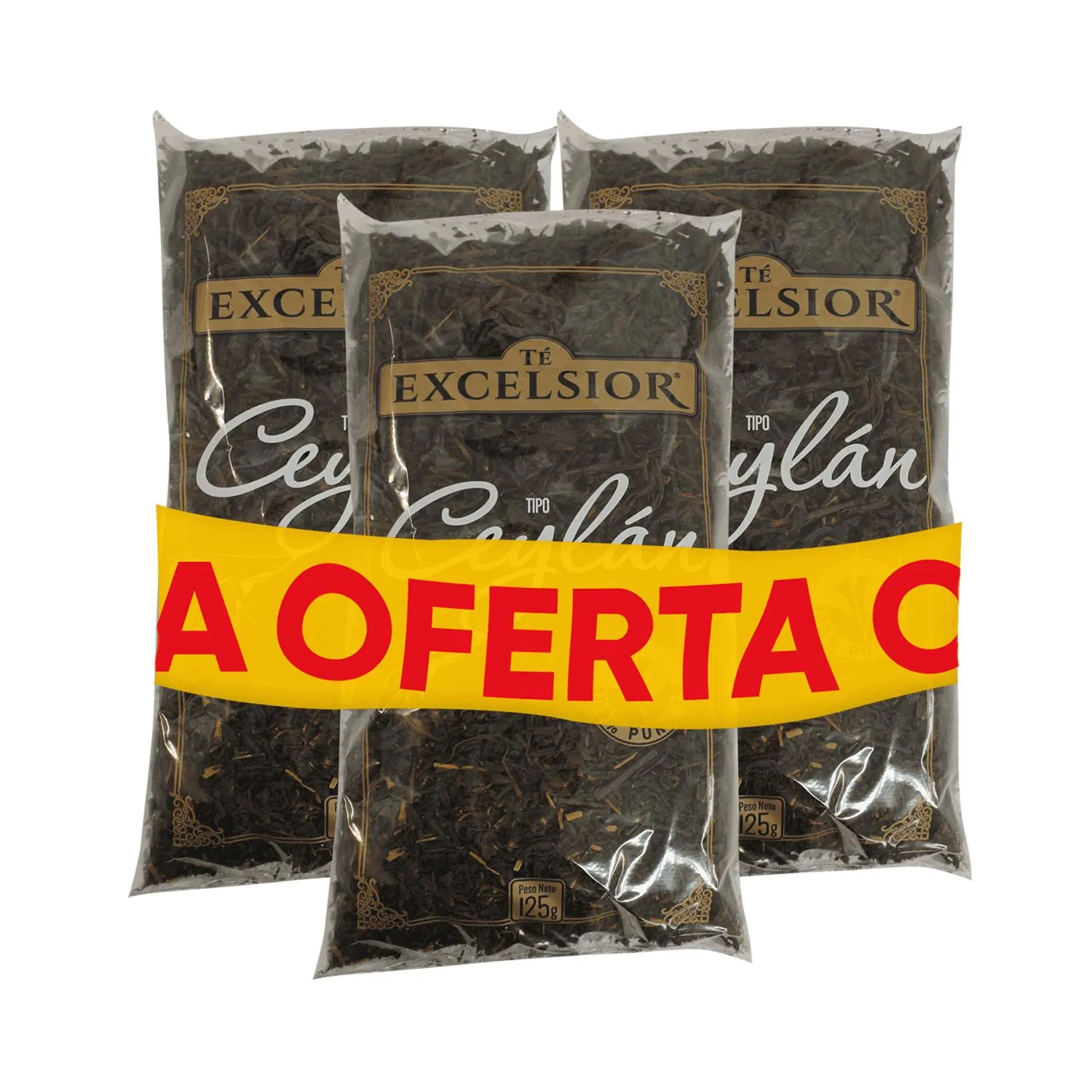 Té de Hoja Ceylán Excelsior, Pack 3 Unid. x 125gr.