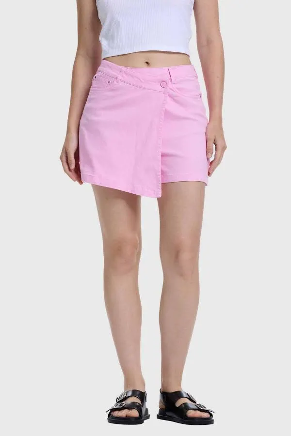 Falda mujer short rosado