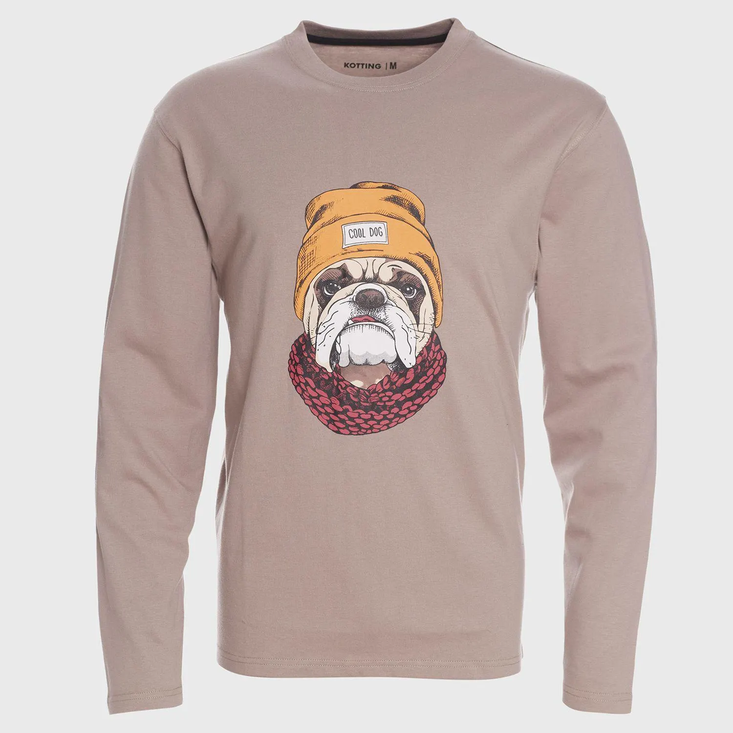 Polera Manga Larga Jersey Estampada Regular Fit