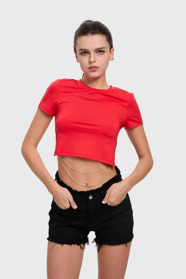 Polera mujer cadenas rojo