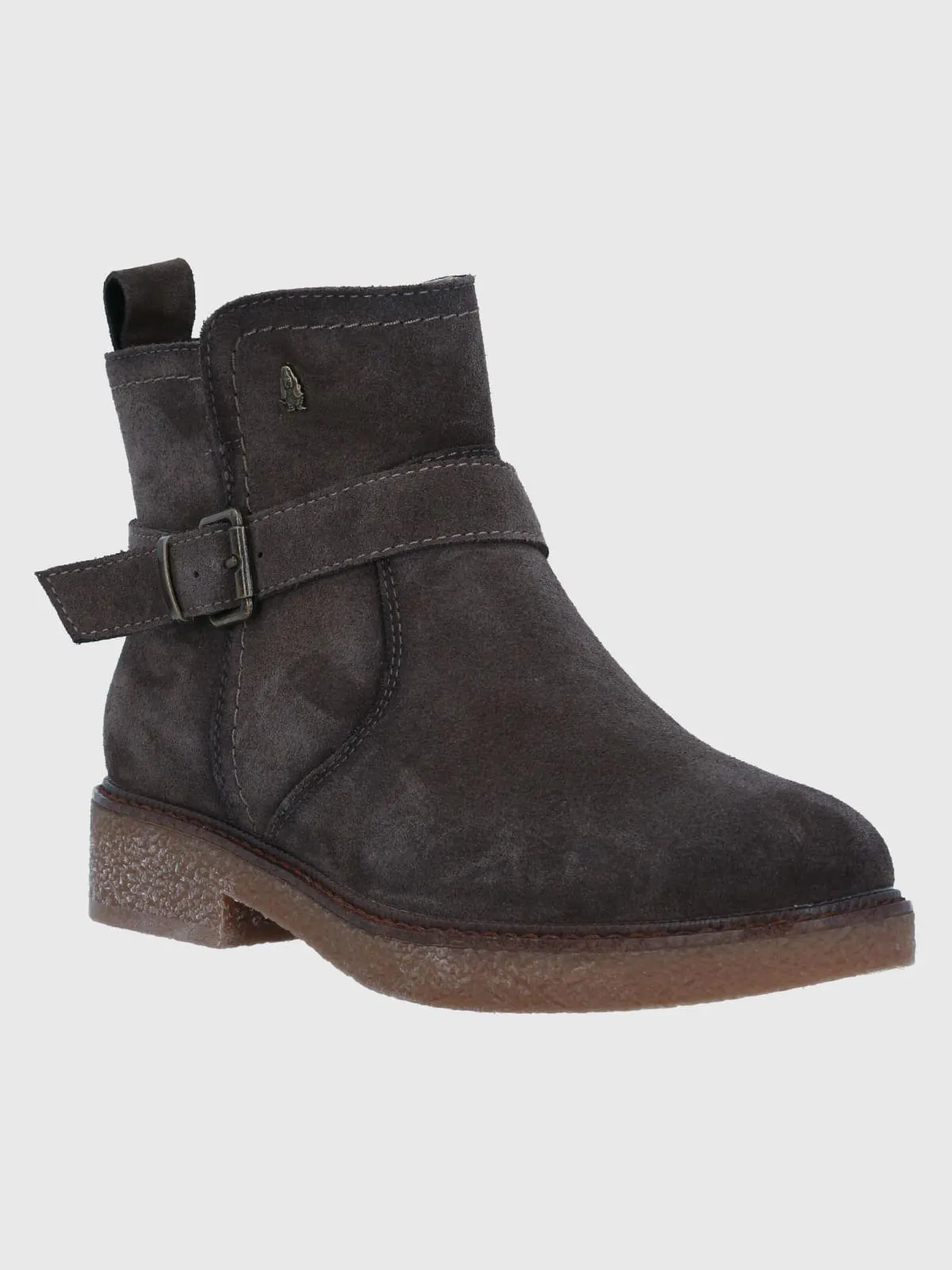 Botin Cuero Mujer Galla Gris Oscuro Hush Puppies